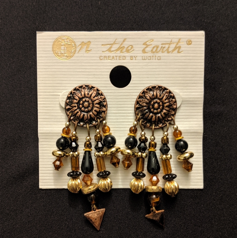 NWT 80s Vintage On the Earth by Watta Ethnic Earrings